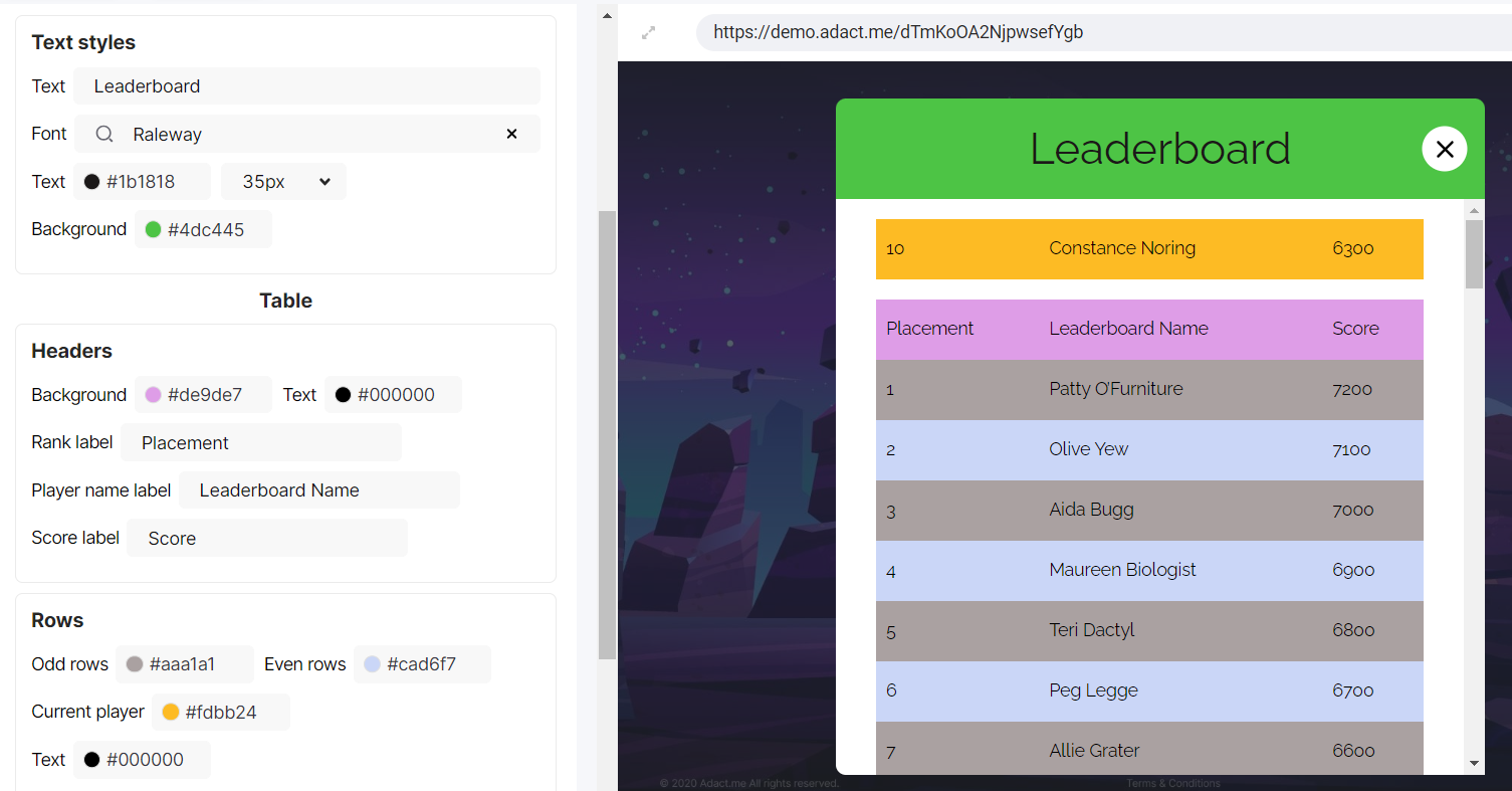 Creating a Leaderboard as an Addition to Your Games With Adact